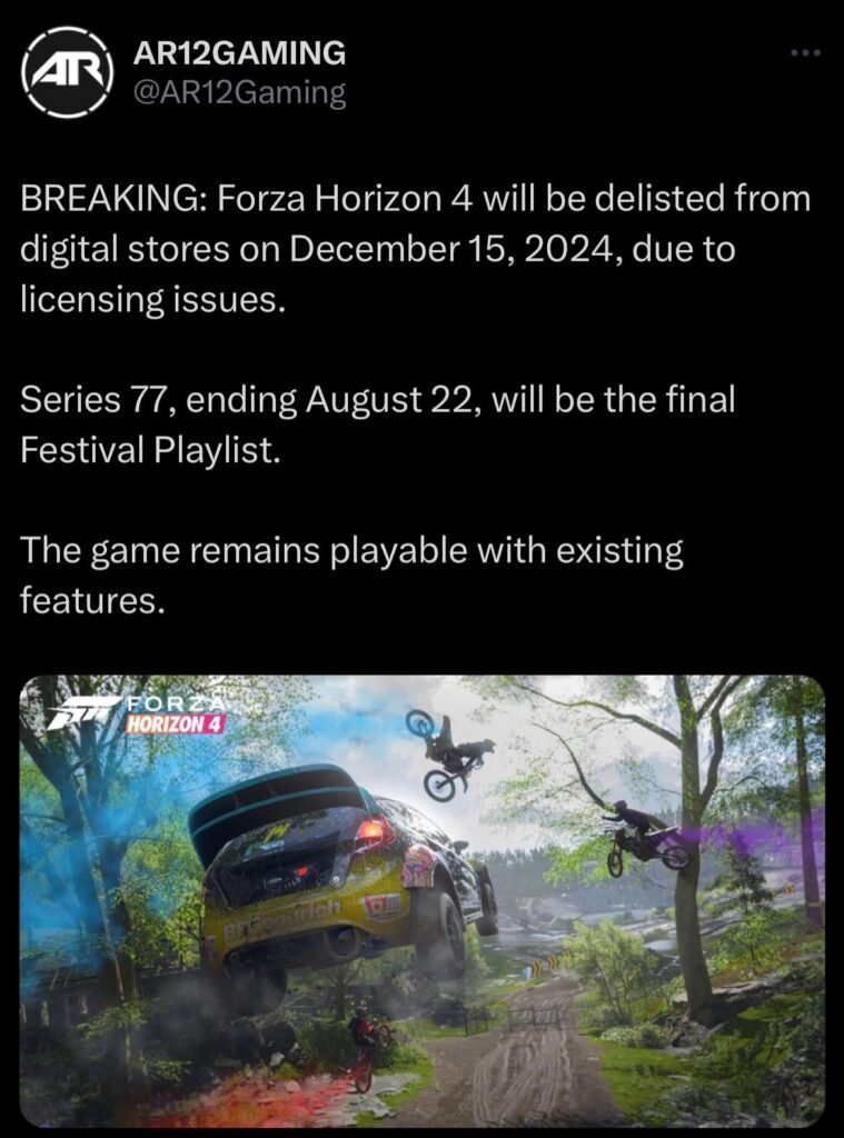 Forza Horizon 4 delisted