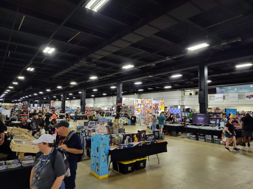 Southeast Game Exchange floor with retro games