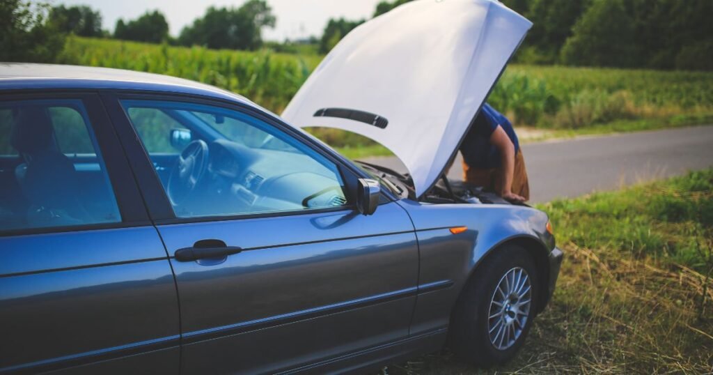 Cranked & his broken down car